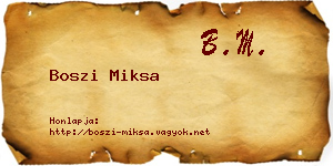 Boszi Miksa névjegykártya